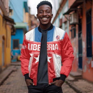 Custom Lone Stars Bomber Jacket Liberia Football - Sporty Style