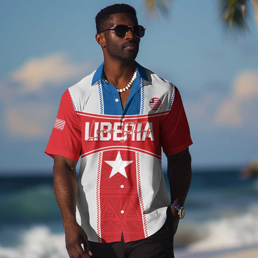 Custom Lone Stars Hawaiian Shirt Liberia Football - Sporty Style