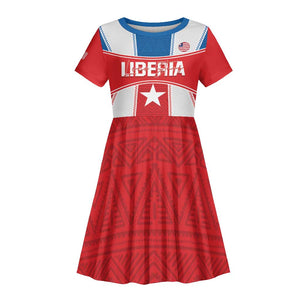 Custom Lone Stars Kid Short Sleeve Dress Liberia Football - Sporty Style