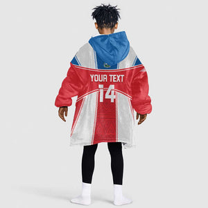 Custom Lone Stars Kid Wearable Blanket Hoodie Liberia Football - Sporty Style