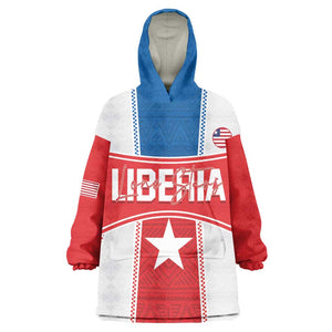 Custom Lone Stars Kid Wearable Blanket Hoodie Liberia Football - Sporty Style