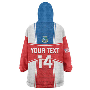 Custom Lone Stars Kid Wearable Blanket Hoodie Liberia Football - Sporty Style