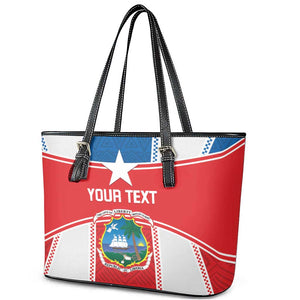 Custom Lone Stars Leather Tote Bag Liberia Football - Sporty Style