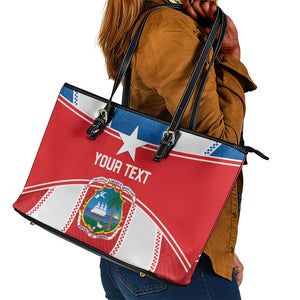 Custom Lone Stars Leather Tote Bag Liberia Football - Sporty Style