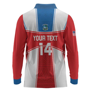 Custom Lone Stars Long Sleeve Polo Shirt Liberia Football - Sporty Style