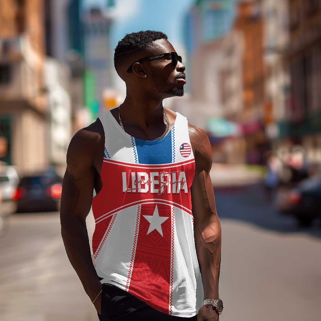 Custom Lone Stars Men Tank Top Liberia Football - Sporty Style