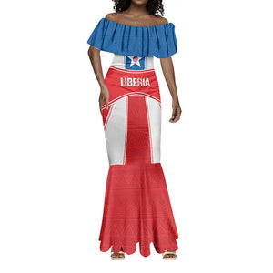 Custom Lone Stars Mermaid Dress Liberia Football - Sporty Style