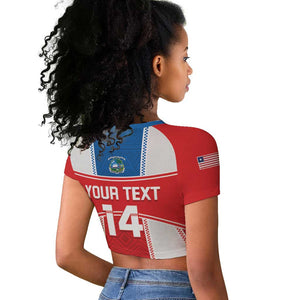 Custom Lone Stars Raglan Cropped T shirt Liberia Football - Sporty Style