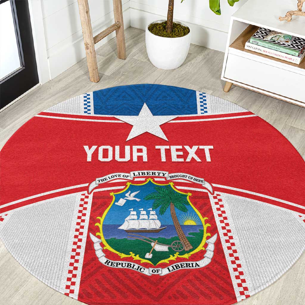 Custom Lone Stars Round Carpet Liberia Football - Sporty Style