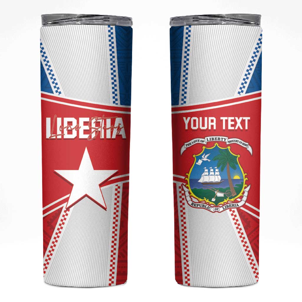 Custom Lone Stars Skinny Tumbler Liberia Football - Sporty Style