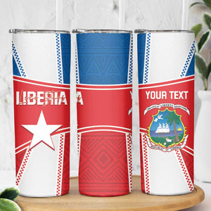 Custom Lone Stars Skinny Tumbler Liberia Football - Sporty Style