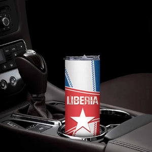 Custom Lone Stars Skinny Tumbler Liberia Football - Sporty Style