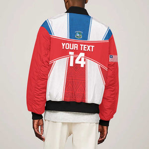 Custom Lone Stars Sleeve Zip Bomber Jacket Liberia Football - Sporty Style