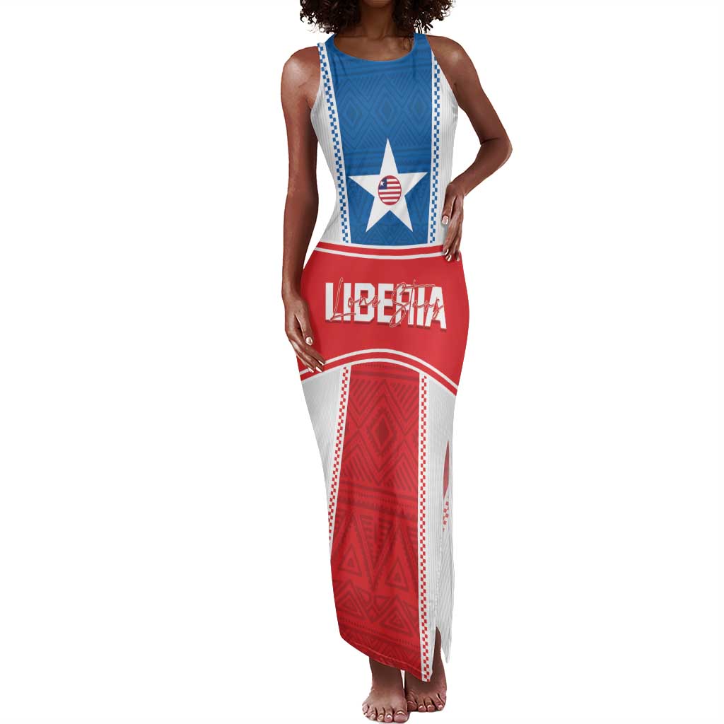 Custom Lone Stars Tank Maxi Dress Liberia Football - Sporty Style