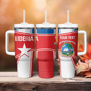 Custom Lone Stars Tumbler With Handle Liberia Football - Sporty Style