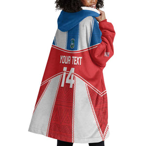 Custom Lone Stars Wearable Blanket Hoodie Liberia Football - Sporty Style