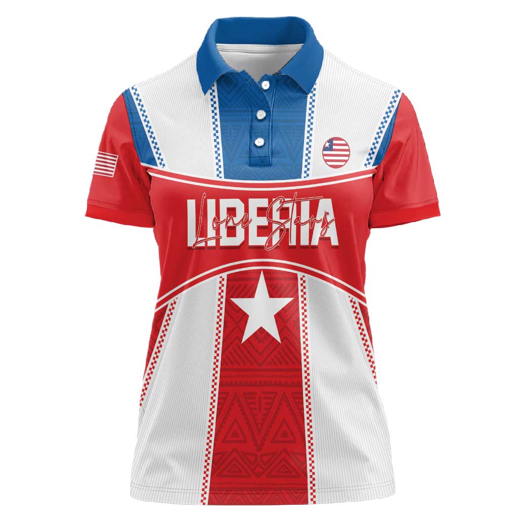 Custom Lone Stars Women Polo Shirt Liberia Football - Sporty Style