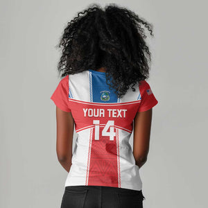 Custom Lone Stars Women V-Neck T-Shirt Liberia Football - Sporty Style