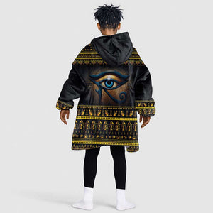 Ancient Egypt Eye Of Ra Kid Wearable Blanket Hoodie Sun To The Egyptians