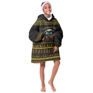 Ancient Egypt Eye Of Ra Kid Wearable Blanket Hoodie Sun To The Egyptians