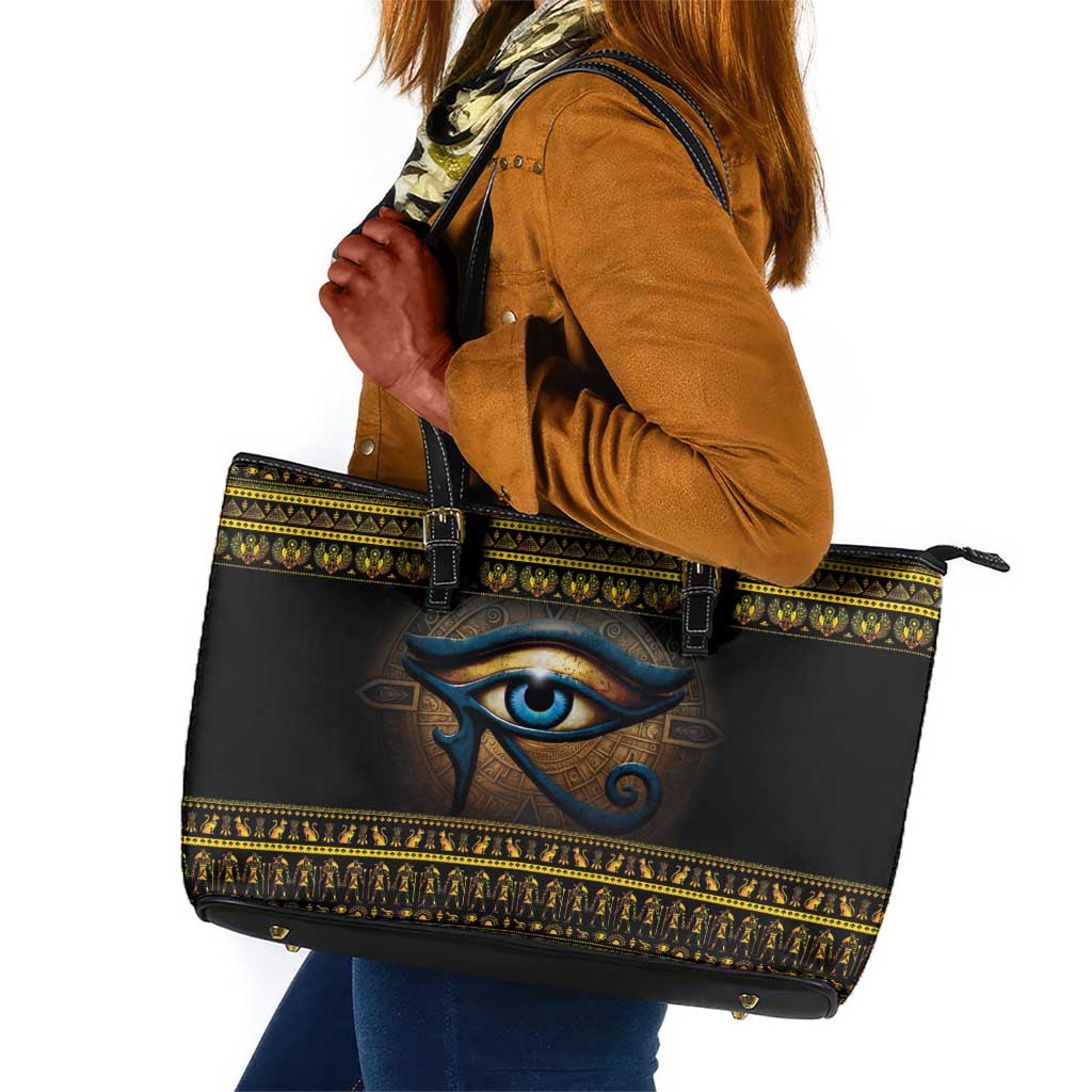 Ancient Egypt Eye Of Ra Leather Tote Bag Sun To The Egyptians