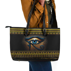 Ancient Egypt Eye Of Ra Leather Tote Bag Sun To The Egyptians