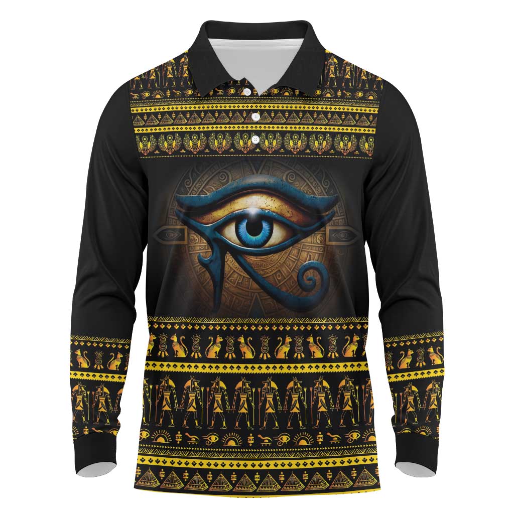 Ancient Egypt Eye Of Ra Long Sleeve Polo Shirt Sun To The Egyptians