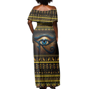 Ancient Egypt Eye Of Ra Off Shoulder Maxi Dress Sun To The Egyptians