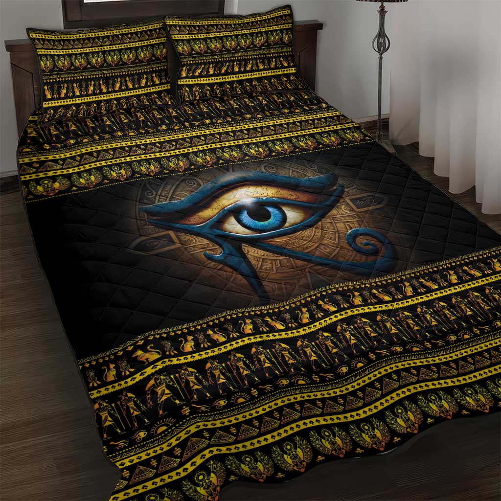 Ancient Egypt Eye Of Ra Quilt Bed Set Sun To The Egyptians