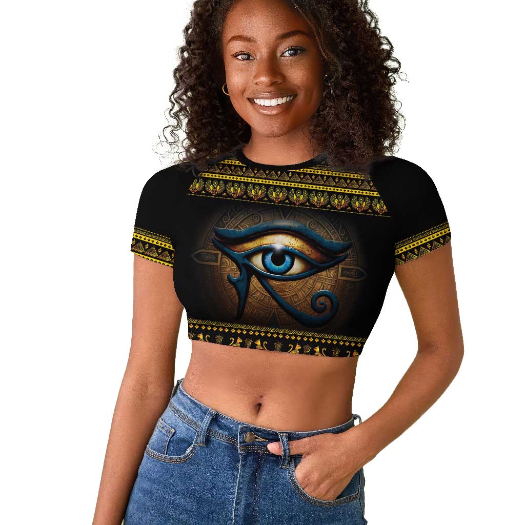 Ancient Egypt Eye Of Ra Raglan Cropped T shirt Sun To The Egyptians