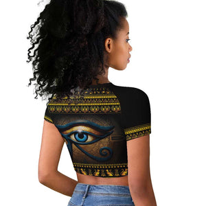 Ancient Egypt Eye Of Ra Raglan Cropped T shirt Sun To The Egyptians