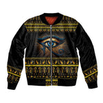 Ancient Egypt Eye Of Ra Sleeve Zip Bomber Jacket Sun To The Egyptians