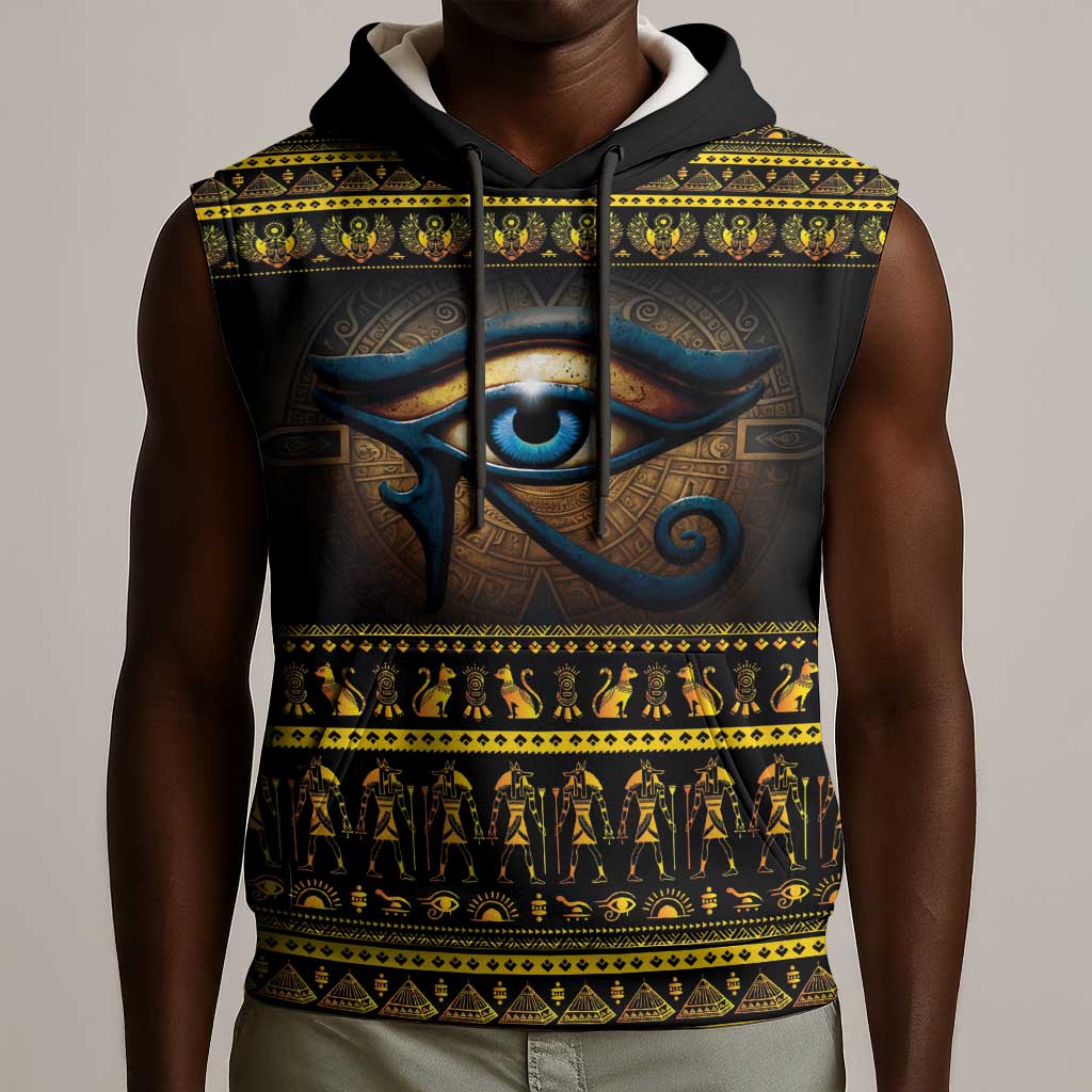 Ancient Egypt Eye Of Ra Sleeveless Hoodie Sun To The Egyptians - African Pride