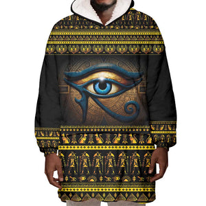 Ancient Egypt Eye Of Ra Wearable Blanket Hoodie Sun To The Egyptians