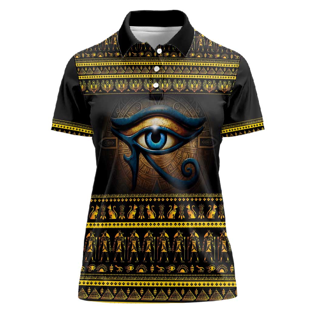 Ancient Egypt Eye Of Ra Women Polo Shirt Sun To The Egyptians