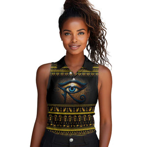 Ancient Egypt Eye Of Ra Women Sleeveless Polo Shirt Sun To The Egyptians