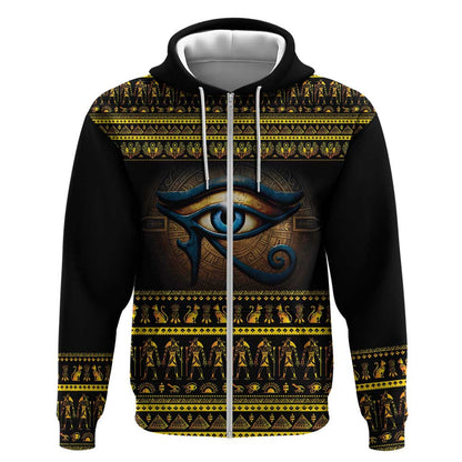 Ancient Egypt Eye Of Ra Zip Hoodie Sun To The Egyptians