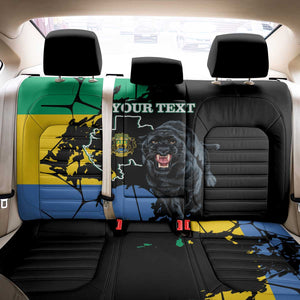 Personalized Gabon Black Panther Back Car Seat Cover Gabonese Map Grunge Style