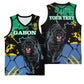 Personalized Gabon Black Panther Basketball Jersey Gabonese Map Grunge Style LT14