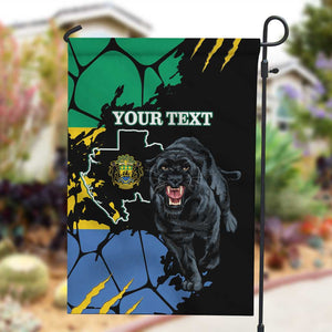 Personalized Gabon Black Panther Garden Flag Gabonese Map Grunge Style