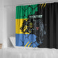 Personalized Gabon Black Panther Shower Curtain Gabonese Map Grunge Style