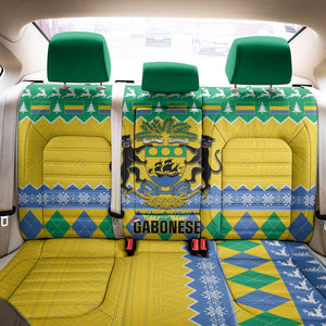 Afro Gabon Christmas Back Car Seat Cover Joyeux Noel Coat Of Arms - African Pattern