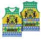 Afro Gabon Christmas Basketball Jersey Joyeux Noel Coat Of Arms - African Pattern LT14