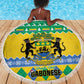 Afro Gabon Christmas Beach Blanket Joyeux Noel Coat Of Arms - African Pattern