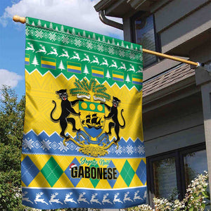 Afro Gabon Christmas Garden Flag Joyeux Noel Coat Of Arms - African Pattern