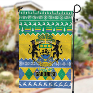 Afro Gabon Christmas Garden Flag Joyeux Noel Coat Of Arms - African Pattern