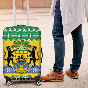 Afro Gabon Christmas Luggage Cover Joyeux Noel Coat Of Arms - African Pattern