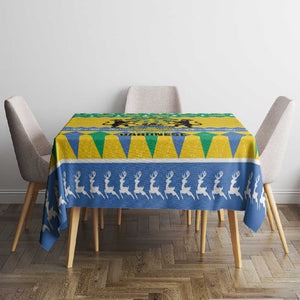 Afro Gabon Christmas Tablecloth Joyeux Noel Coat Of Arms - African Pattern