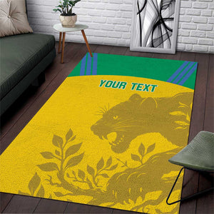 Personalized Gabon Football Area Rug Allez Les Pantheres