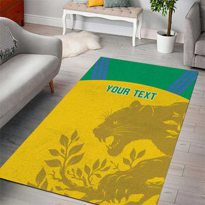 Personalized Gabon Football Area Rug Allez Les Pantheres